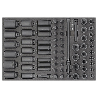 Sonic SFS 1/2’’ impact socket set, 69 pcs (Heavy Duty) 306901