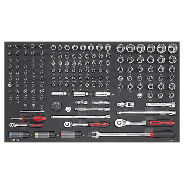 Sonic Nut and bit set 1/4’’, 3/8’’ & 1/2’’, 156 pcs SFS 315602