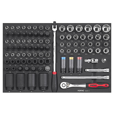 Sonic Socket and bit set 1/2’’, 95 pcs SFS 309510