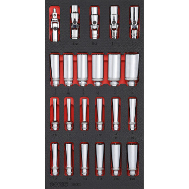 Sonic Deep socket set 3/8’’, (SAE) SFS 1/3 23 pieces 202302