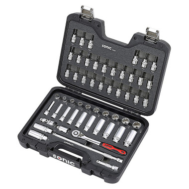 Sonic Socket & bitsocket set 3/8’’ 53 pieces BMCS (SAE) 205301