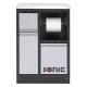 Sonic MSS 674 mm cabinet with recycle bin & paper roll holder with a wooden worktop 4731319