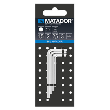 MATADOR L-Key Wrenches, Minis 1,5 / 2 / 2,5 / 3mm 0440 9040