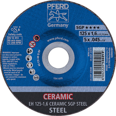 PFERD Cutting disc EH 125-1.6 CERAMIC SGP STEEL 61300125