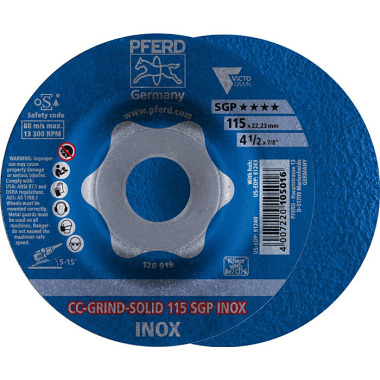 PFERD CC-GRIND grinding wheel CC-GRIND-SOLID 115 SGP INOX 64189115