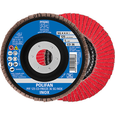 PFERD POLIFAN fan disc PFF 125 CO-FREEZE 36 SG INOX 67612536