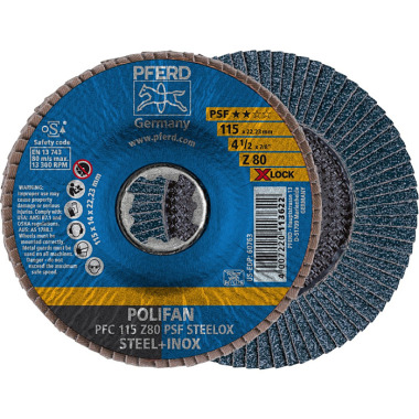 PFERD POLIFAN flap disc PFC 115 Z 80 PSF STEELOX/X-LOCK 67668116