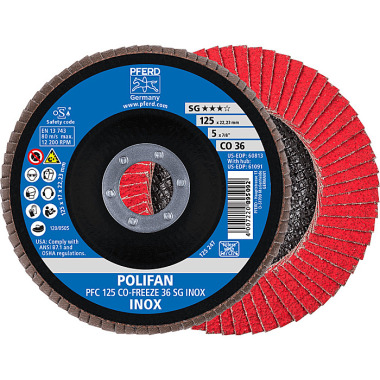 PFERD POLIFAN fan disc PFC 125 CO-FREEZE 36 SG INOX 67712536