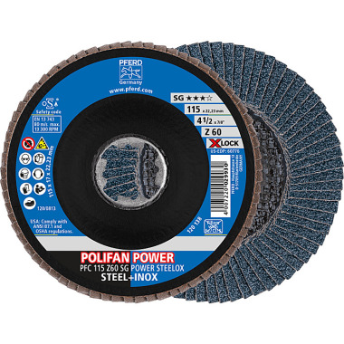 PFERD POLIFAN fan disc PFC 115 Z 60 SG POWER STEELOX/X-LOCK 67786116