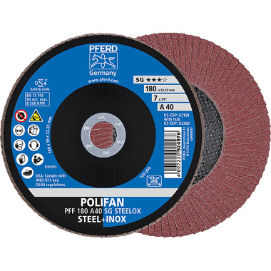 PFERD POLIFAN fan disc PFF 180 A 40 SG STEELOX 67604185