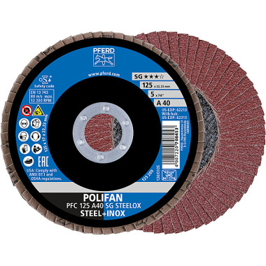 PFERD POLIFAN fan disc PFC 125 A 40 SG STEELOX 67704125