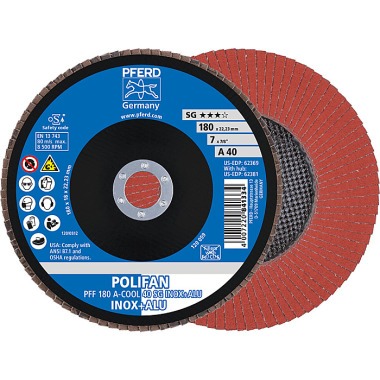 PFERD POLIFAN fan disc PFF 180 A-COOL 40 SG INOX+ALU 67654185