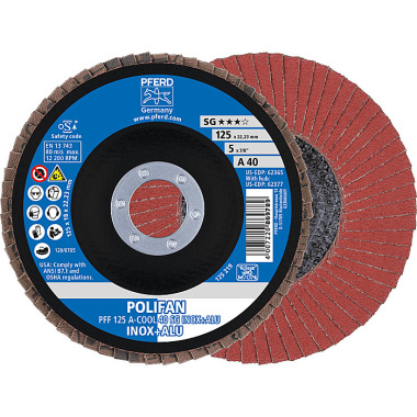 PFERD POLIFAN fan disc PFF 125 A-COOL 40 SG INOX+ALU 67654125