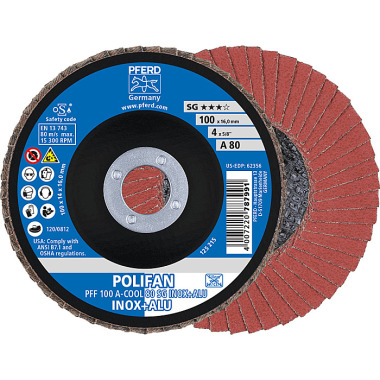 PFERD POLIFAN fan disc PFF 100 A-COOL 80 SG INOX+ALU/16.0 67658100