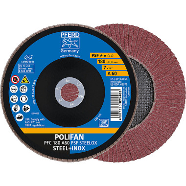 PFERD POLIFAN flap washer PFC 180 A 60 PSF STEELOX 67746185