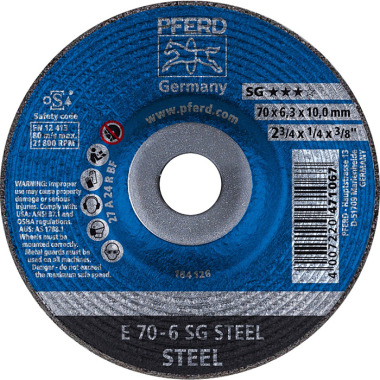 PFERD Grinding wheel E 70-6 SG STEEL/10.0 62207626