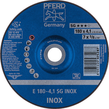 PFERD Grinding disc E 180-4.1 SG INOX 62217432