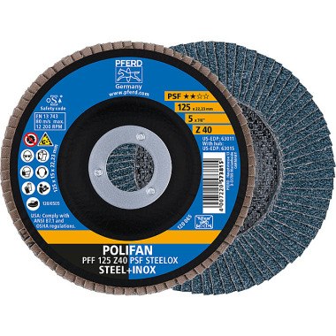 PFERD POLIFAN fan disc PFF 125 Z 40 PSF STEELOX 67664125