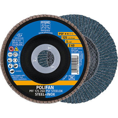 PFERD POLIFAN fan disc PFF 125 Z 60 PSF STEELOX 67666125