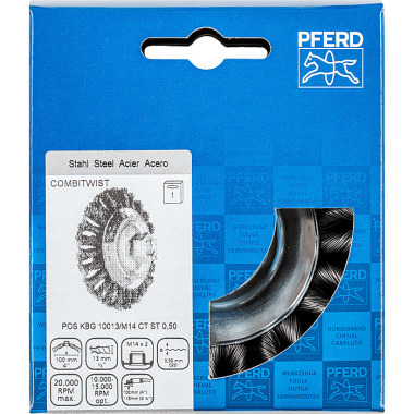 PFERD Conical brush with thread, knotted POS KBG 10013/M14 CT ST 0.50 43313011