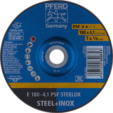 PFERD Grinding disc E 180-4.1 PSF STEELOX 62017950