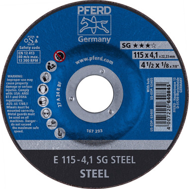 PFERD Grinding wheel E 115-4.1 SG STEEL 62211436