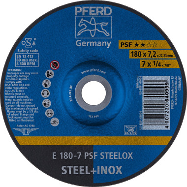 PFERD Grinding wheel E 180-7 PSF STEELOX 62017640