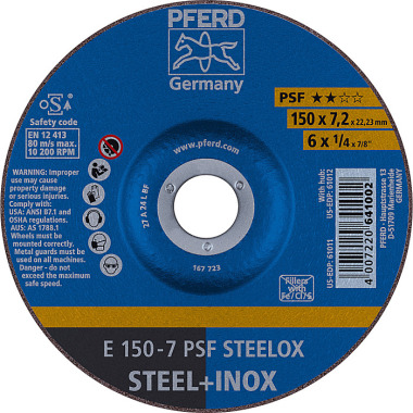 PFERD Grinding disc E 150-7 PSF STEELOX 62015640