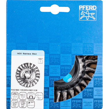 PFERD Round brush, knotted POS RBG 11512/M14 INOX 0.35 43312004