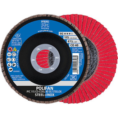 PFERD POLIFAN fan disc PFC 115 CO-COOL 40 SG STEELOX 67760415