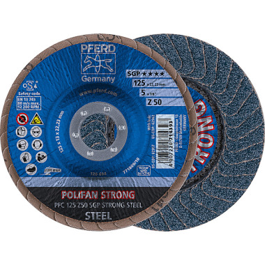 PFERD POLIFAN flap disc PFC 125 Z 50 SGP STRONG STEEL 67788125