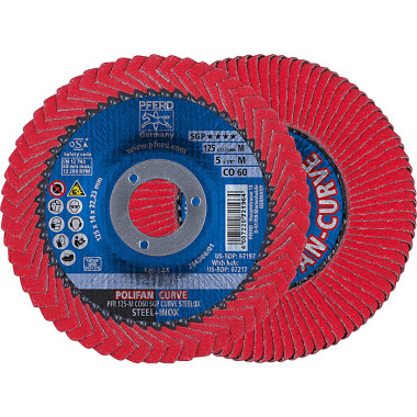 PFERD POLIFAN flap disc PFR 125-M CO 60 SGP CURVE STEELOX 67689056