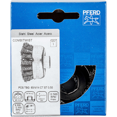 PFERD Cup brush with thread, knotted POS TBG 65/M14 CT ST 0.50 43305051