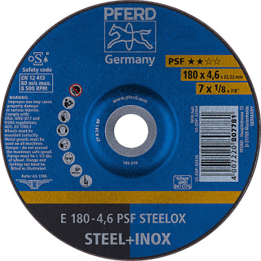 PFERD Grinding disc E 180-4.6 PSF STEELOX 62017520