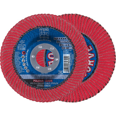 PFERD POLIFAN flap disc PFR 115-L CO 60 SGP CURVE STEELOX 67689046