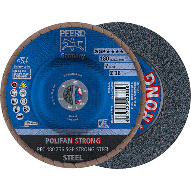 PFERD POLIFAN flap disc PFC 180 Z 36 SGP STRONG STEEL 67788080