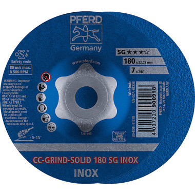 PFERD CC-GRIND-SOLID grinding disc CC-GRIND-SOLID 180 SG INOX 64186180