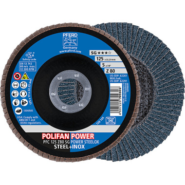 PFERD POLIFAN fan disc PFC 125 Z 80 SG POWER STEELOX 67788126