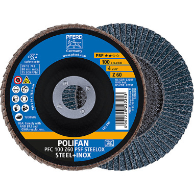 PFERD POLIFAN fan disc PFC 100 Z 60 PSF STEELOX/16.0 67766100