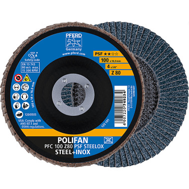 PFERD POLIFAN fan disc PFC 100 Z 80 PSF STEELOX/16.0 67768100