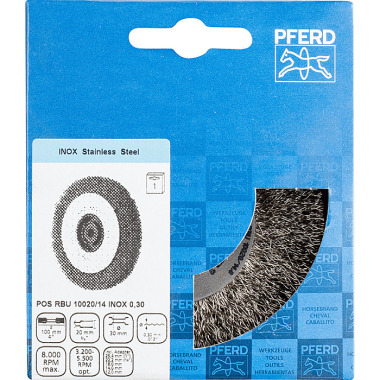 PFERD Round brush, unknotted POS RBU 10020/14.0 INOX 0.30 43701106