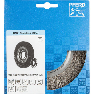 PFERD Round brush, unknotted POS RBU 15025/AK32-2 INOX 0.20 43701206