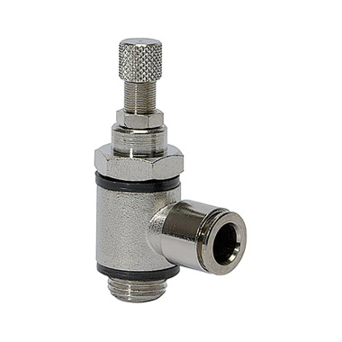 Riegler Throttle check valve, supply air pressure plug connection G1/8, hose 4 106913