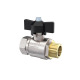 Riegler Ball valve standard version, black wing handle, IG/AG, brass ver., G 3/4 129149