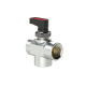 Riegler 3-way mini ball valve, T-bore, MS chrome-plated, G 1/4 IG, DN 5 129832