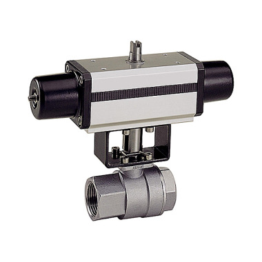 Riegler Stainless steel ball valve, pneumatic actuator, single acting, Rp 2 103594