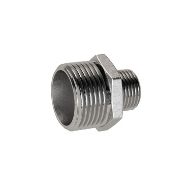 Riegler Double threaded nipple red., R 1/2, R 1/4, AG, SW 22, ES 1.4408 118538