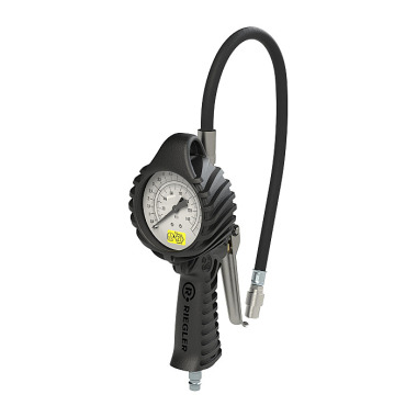 Riegler Stand. hand tire gauge QS, Mano ø 80 mm, calibrated, 0 - 12 bar 137581