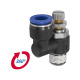 Riegler Throttle check valves »Blue Series« supply air throttle R1/4 a. 10bar ø8mm 135982