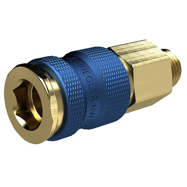 Riegler Unmistakable quick release coupling NW 7.8, G 3/8 AG, blue 137551